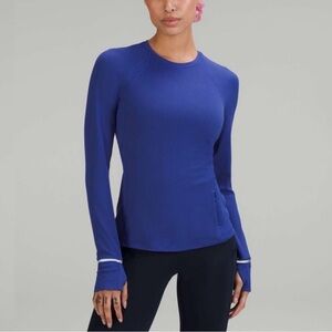 It’s Rulu Ribbed Long Sleeved Shirt in Psychic Blue Lululemon Sz 8